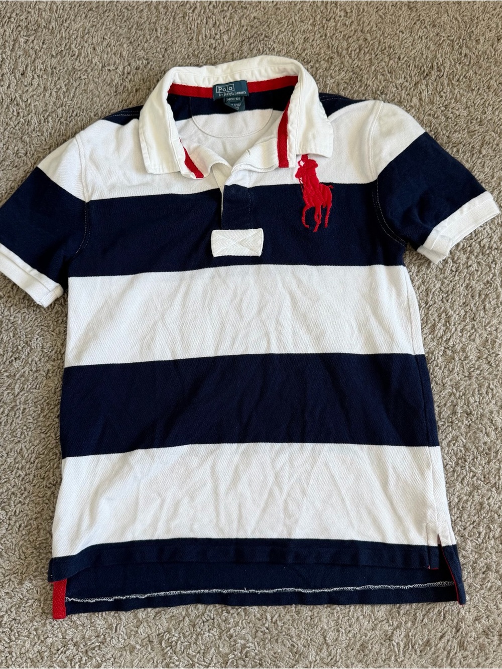 Ralph Lauren Polo Big Pony Striped Short Sleeve Polo Shirt